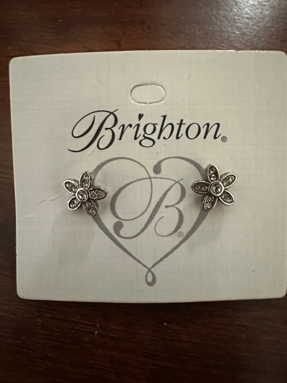 NWT Brighton Silver Floral Crystal Studs